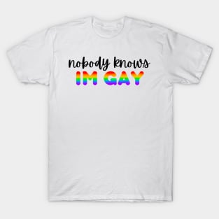 nobody knows i’m gay T-Shirt